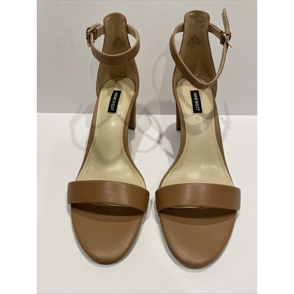 Nine West Leather Ankle Strap Spruce Color Sandals Size 10M